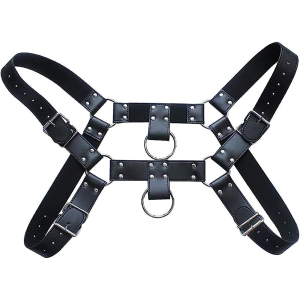 QUYUWOWO Harness for Man Adjustable Leather Harness Body Chest Half Harness Punk Belt Clubwear Costume (Multi-Color) - Image 6