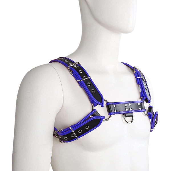 QUYUWOWO Harness for Man Adjustable Leather Harness Body Chest Half Harness Punk Belt Clubwear Costume (Multi-Color) - Image 3