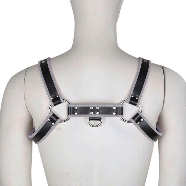 QUYUWOWO Harness for Man Adjustable Leather Harness Body Chest Half Harness Punk Belt Clubwear Costume (Multi-Color) - Image 16