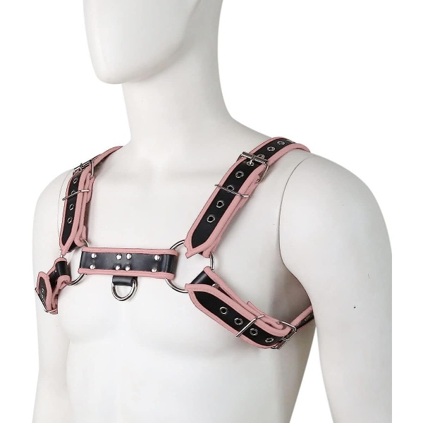 QUYUWOWO Harness for Man Adjustable Leather Harness Body Chest Half Harness Punk Belt Clubwear Costume (Multi-Color) - Image 24