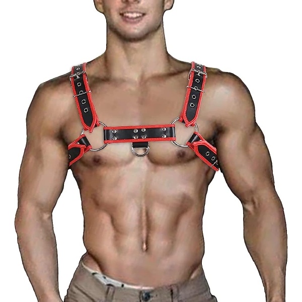 QUYUWOWO Harness for Man Adjustable Leather Harness Body Chest Half Harness Punk Belt Clubwear Costume (Multi-Color) - Image 8