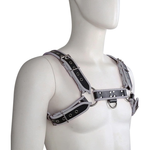 QUYUWOWO Harness for Man Adjustable Leather Harness Body Chest Half Harness Punk Belt Clubwear Costume (Multi-Color) - Image 3