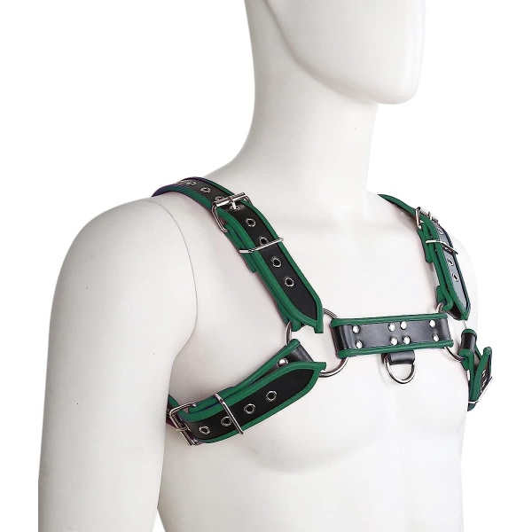 QUYUWOWO Harness for Man Adjustable Leather Harness Body Chest Half Harness Punk Belt Clubwear Costume (Multi-Color) - Image 43