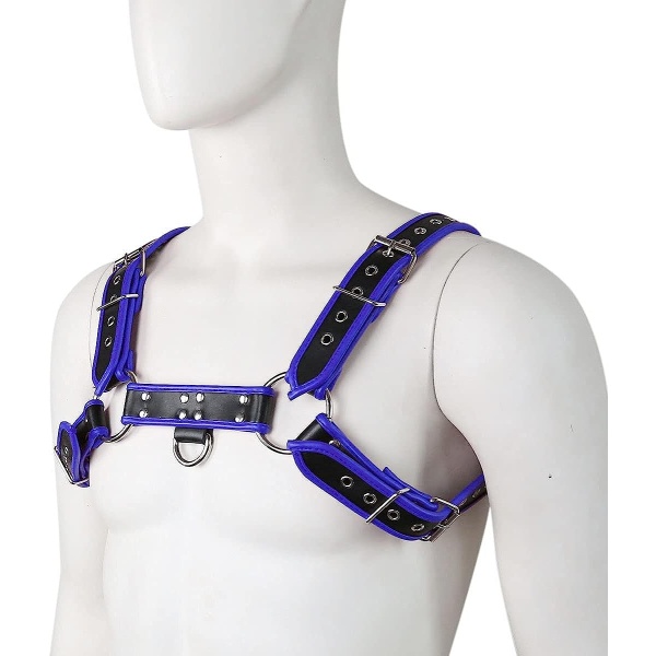 QUYUWOWO Harness for Man Adjustable Leather Harness Body Chest Half Harness Punk Belt Clubwear Costume (Multi-Color) - Image 6