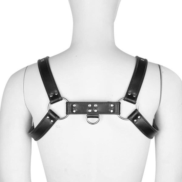 QUYUWOWO Harness for Man Adjustable Leather Harness Body Chest Half Harness Punk Belt Clubwear Costume (Multi-Color) - Image 34