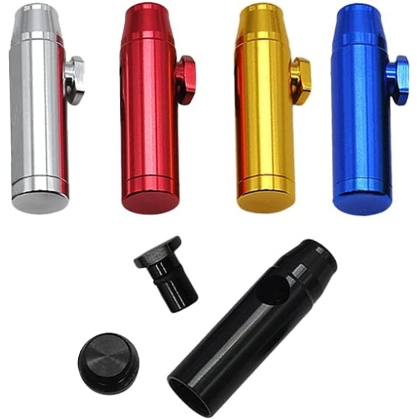 Snuff Bullet Sniffer 5PCS Aluminum Leak-Proof Sniffer Snorter Portable Powder Dispenser Storage Set