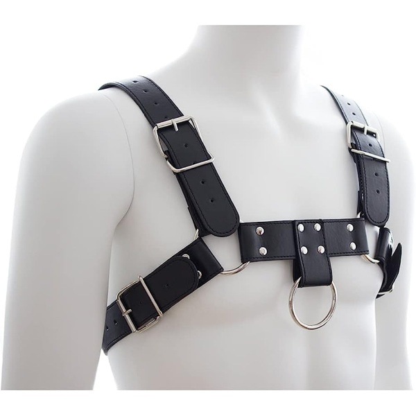 QUYUWOWO Harness for Man Adjustable Leather Harness Body Chest Half Harness Punk Belt Clubwear Costume (Multi-Color) - Image 39