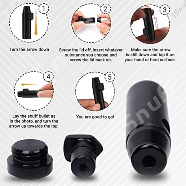 iSnuff Snuff Bullet Sniffer Snorter Dispenser (Metal) Multi-Color Amsterdam Style - Leak-Proof Storage Bottle Rocket Bullet - Image 17