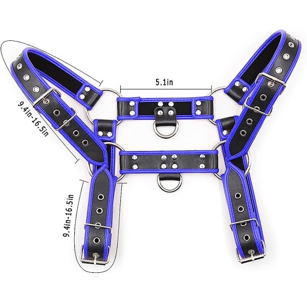 QUYUWOWO Harness for Man Adjustable Leather Harness Body Chest Half Harness Punk Belt Clubwear Costume (Multi-Color) - Image 5