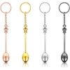 4 Pieces Mini Crown Spoon Keychain Teaspoon Pendant Necklace Key Ring Crown Teaspoon Mini Spoon Keychain for Filling Vials with