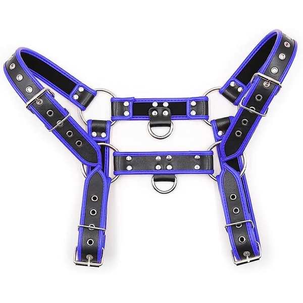 QUYUWOWO Harness for Man Adjustable Leather Harness Body Chest Half Harness Punk Belt Clubwear Costume (Multi-Color) - Image 2