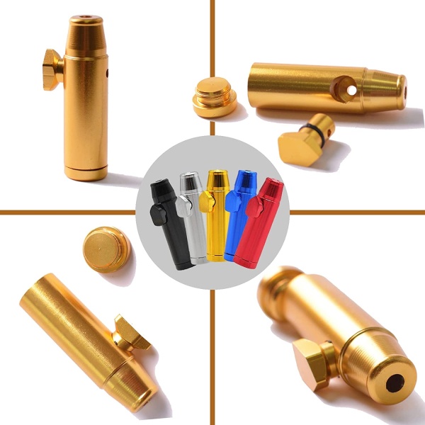 Snuff Bullet Sniffer 5PCS Aluminum Leak-Proof Sniffer Snorter Portable Powder Dispenser Storage Set - Image 3