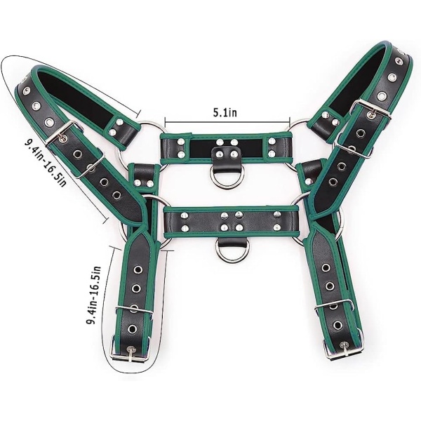 QUYUWOWO Harness for Man Adjustable Leather Harness Body Chest Half Harness Punk Belt Clubwear Costume (Multi-Color) - Image 45