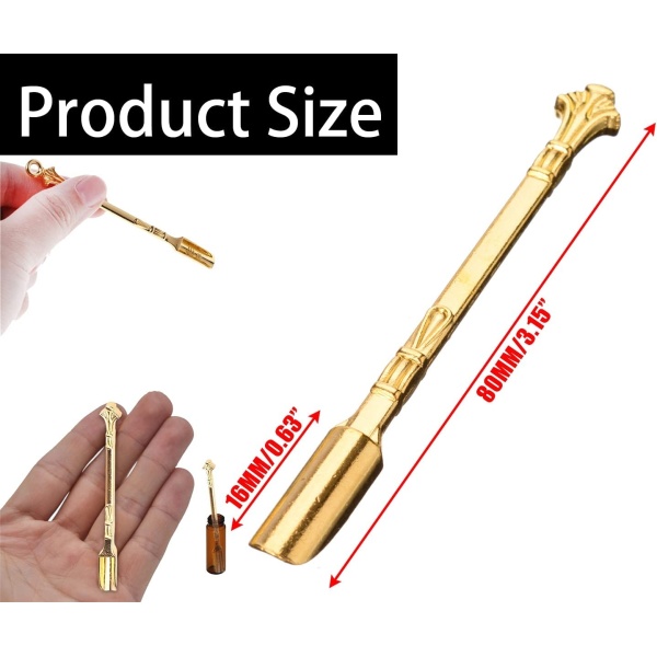 IXIGER Snuff spoon,3 pcs Coke spoon, Micro Spoon Spatula Spoon,Assorted(Gold, Silver,Bronze) - Image 2