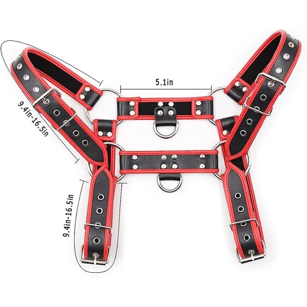 QUYUWOWO Harness for Man Adjustable Leather Harness Body Chest Half Harness Punk Belt Clubwear Costume (Multi-Color) - Image 12