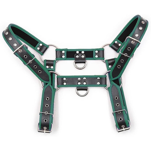 QUYUWOWO Harness for Man Adjustable Leather Harness Body Chest Half Harness Punk Belt Clubwear Costume (Multi-Color) - Image 42
