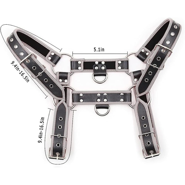 QUYUWOWO Harness for Man Adjustable Leather Harness Body Chest Half Harness Punk Belt Clubwear Costume (Multi-Color) - Image 5