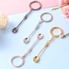 4 Pieces Mini Crown Spoon Keychain Teaspoon Pendant Necklace Key Ring Crown Teaspoon Mini Spoon Keychain for Filling Vials with - Image 3