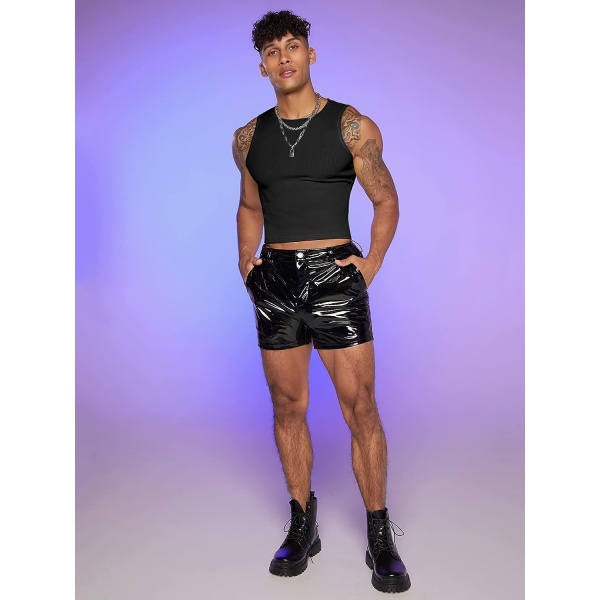 GORGLITTER Men's Fashion Workout Neon Crop Tank Top Slim Fit Hot Shirts - Image 6