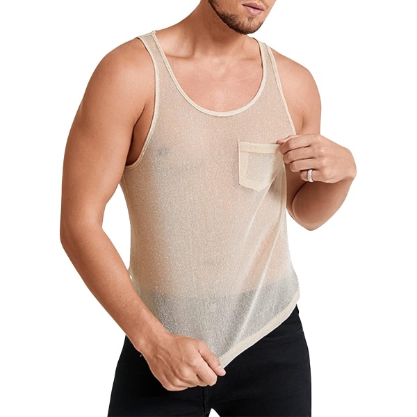 INCERUN Men's Casual Loose Sleeveless Scoop Neck Tank Top Transparent Beach Yoga Basics Stretch Tank Tops Summer A Shirts - Image 3
