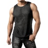 JOGAL Men's Mesh Fitted Sleeveless Muscle Tank Top