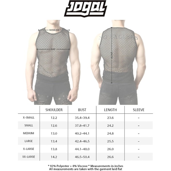 JOGAL Men's Mesh Fishnet Fitted Sleeveless Muscle Top - Image 7