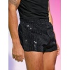 OYOANGLE Men's Sequins High Elastic Waist Straight Leg Crop Track Shorts Glitter Party Shorts - Image 4