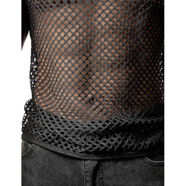 JOGAL Men's Mesh Fishnet Fitted Sleeveless Muscle Top - Image 6