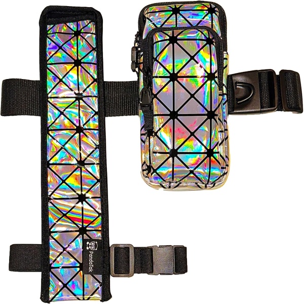 Vers Murse Cell Phone Bag Fan Holster Case Fanny Pack with Arm or Leg Band, Buckled Zippers and Hidden Zipper Pocket for Music
